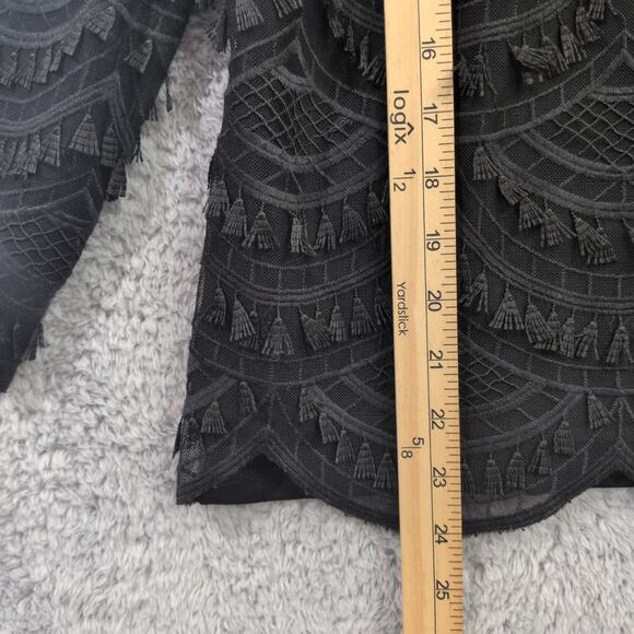 TALBOTS RSVP Black Lace Blouse Women's Medium Scalloped Hem 3/4 Sleeve Lined NWT - Picture 8 of 11